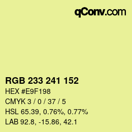 Color code: RGB 233 241 152 | qconv.com