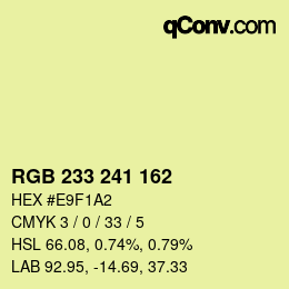 Color code: RGB 233 241 162 | qconv.com