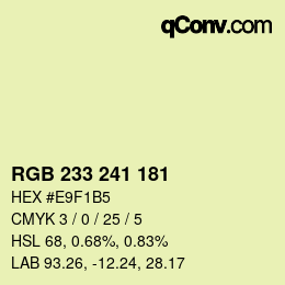Color code: RGB 233 241 181 | qconv.com