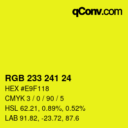 Color code: RGB 233 241 24 | qconv.com