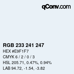 カラーコード: RGB 233 241 247 | qconv.com