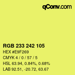 Color code: RGB 233 242 105 | qconv.com