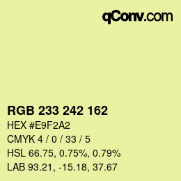 Color code: RGB 233 242 162 | qconv.com