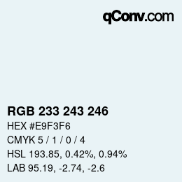 Color code: RGB 233 243 246 | qconv.com