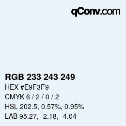 Color code: RGB 233 243 249 | qconv.com