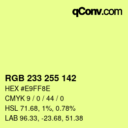 Código de color: RGB 233 255 142 | qconv.com