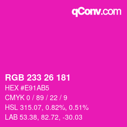 Color code: RGB 233 26 181 | qconv.com