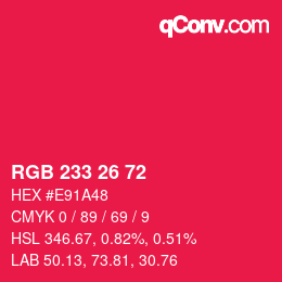 Color code: RGB 233 26 72 | qconv.com