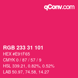 Color code: RGB 233 31 101 | qconv.com
