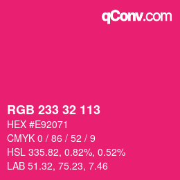 Color code: RGB 233 32 113 | qconv.com