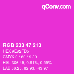 Color code: RGB 233 47 213 | qconv.com