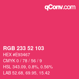 Color code: RGB 233 52 103 | qconv.com