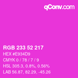 颜色代码: RGB 233 52 217 | qconv.com