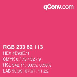 Farbcode: RGB 233 62 113 | qconv.com