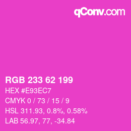 Color code: RGB 233 62 199 | qconv.com