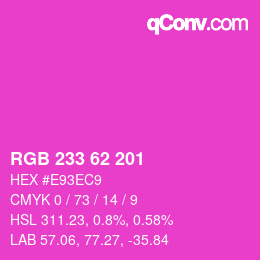 Color code: RGB 233 62 201 | qconv.com