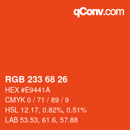 Color code: RGB 233 68 26 | qconv.com