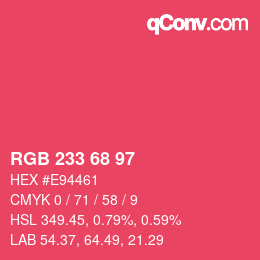 颜色代码: RGB 233 68 97 | qconv.com