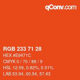 颜色代码: RGB 233 71 28 | qconv.com