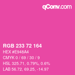 Color code: RGB 233 72 164 | qconv.com