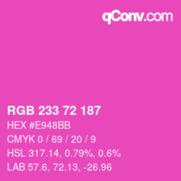 Color code: RGB 233 72 187 | qconv.com