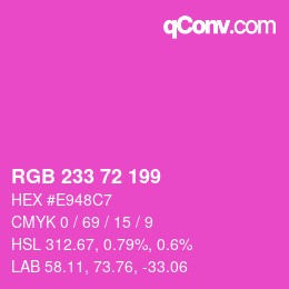 Color code: RGB 233 72 199 | qconv.com