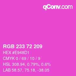 Color code: RGB 233 72 209 | qconv.com