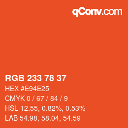 カラーコード: RGB 233 78 37 | qconv.com