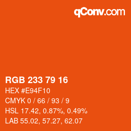 Color code: RGB 233 79 16 | qconv.com