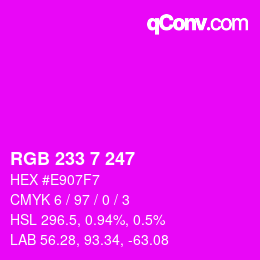 Color code: RGB 233 7 247 | qconv.com