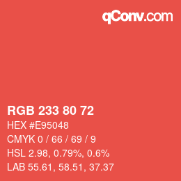 Color code: RGB 233 80 72 | qconv.com