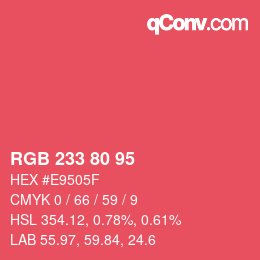 Color code: RGB 233 80 95 | qconv.com