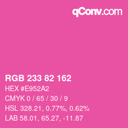 Color code: RGB 233 82 162 | qconv.com