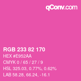 Color code: RGB 233 82 170 | qconv.com