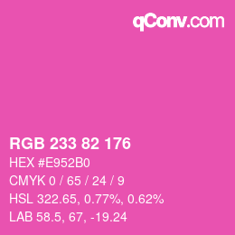 Color code: RGB 233 82 176 | qconv.com