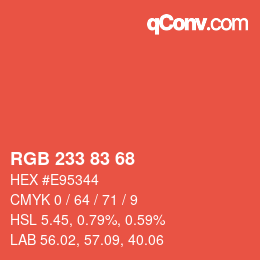 Código de color: RGB 233 83 68 | qconv.com