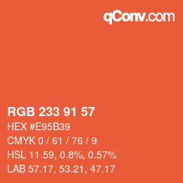 Farbcode: RGB 233 91 57 | qconv.com