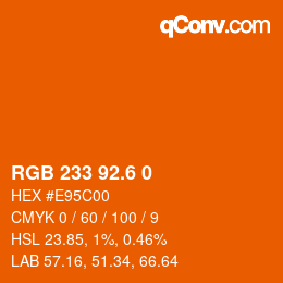 カラーコード: RGB 233 92.6 0 | qconv.com