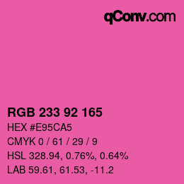 カラーコード: RGB 233 92 165 | qconv.com