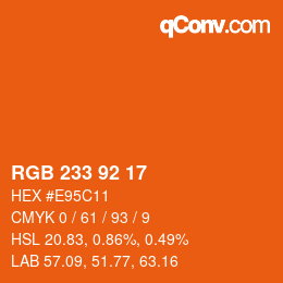 カラーコード: RGB 233 92 17 | qconv.com