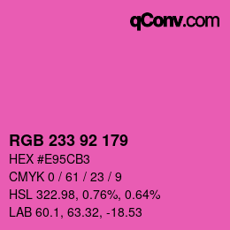Color code: RGB 233 92 179 | qconv.com