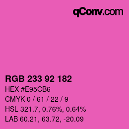 Color code: RGB 233 92 182 | qconv.com