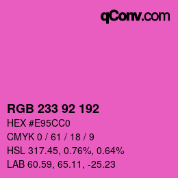 颜色代码: RGB 233 92 192 | qconv.com