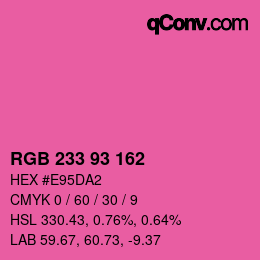 Color code: RGB 233 93 162 | qconv.com