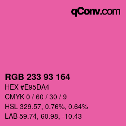 Color code: RGB 233 93 164 | qconv.com