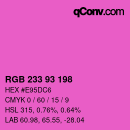Color code: RGB 233 93 198 | qconv.com