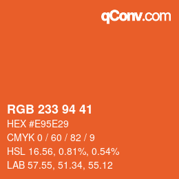 カラーコード: RGB 233 94 41 | qconv.com