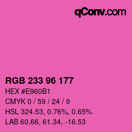 カラーコード: RGB 233 96 177 | qconv.com