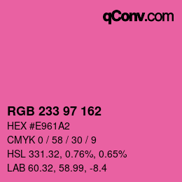 Color code: RGB 233 97 162 | qconv.com