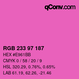 Color code: RGB 233 97 187 | qconv.com
